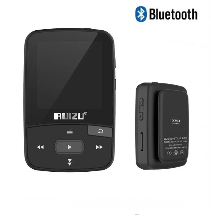 Ruizu X50 Спорт Аудио Мини Bluetooth Mp3 плеер аудио Mp3 с широким диапазоном, цифровой Hi-Fi Экран Fm Flac Usb 8 Гб без потерь