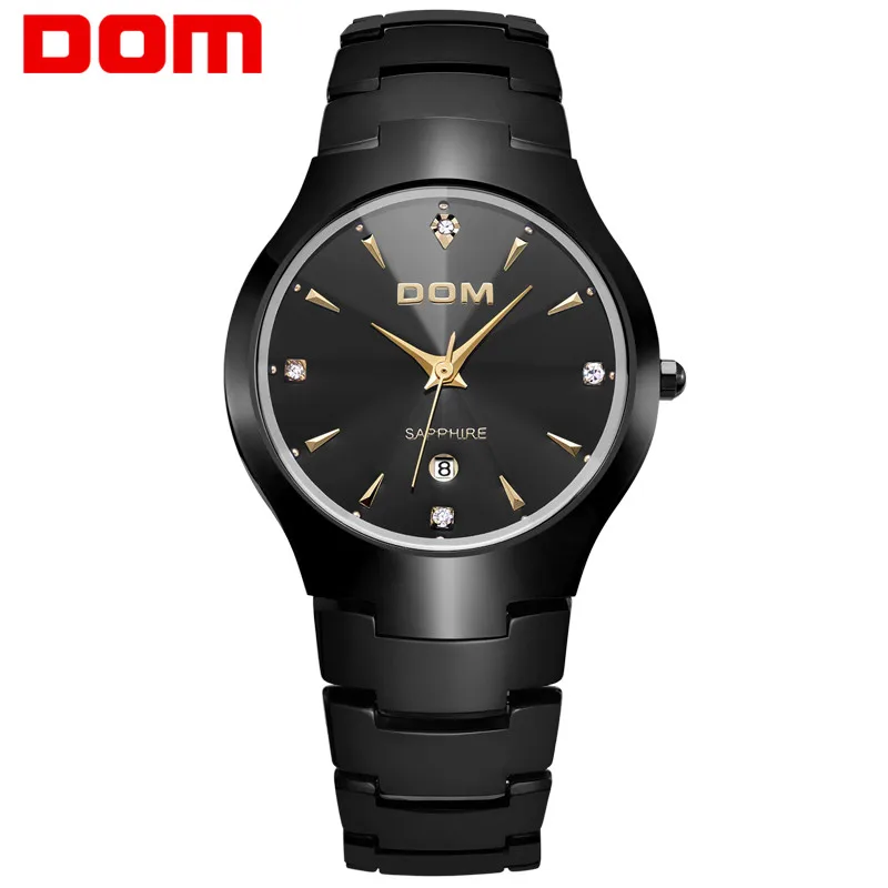 

DOM Men Watch Luxury Fashion Quartz Tungsten Steel Watches water resistant Really Sapphire mirror clock Relogio Masculin 698GK1M