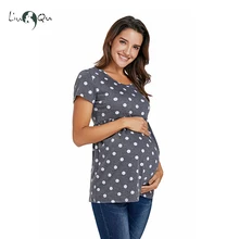 Топ для беременных с коротким рукавом, блузки, футболки, платья, одежда для женщин, с рюшами сбоку, с круглым вырезом, блузки, топы для беременных, женская одежда для беременных