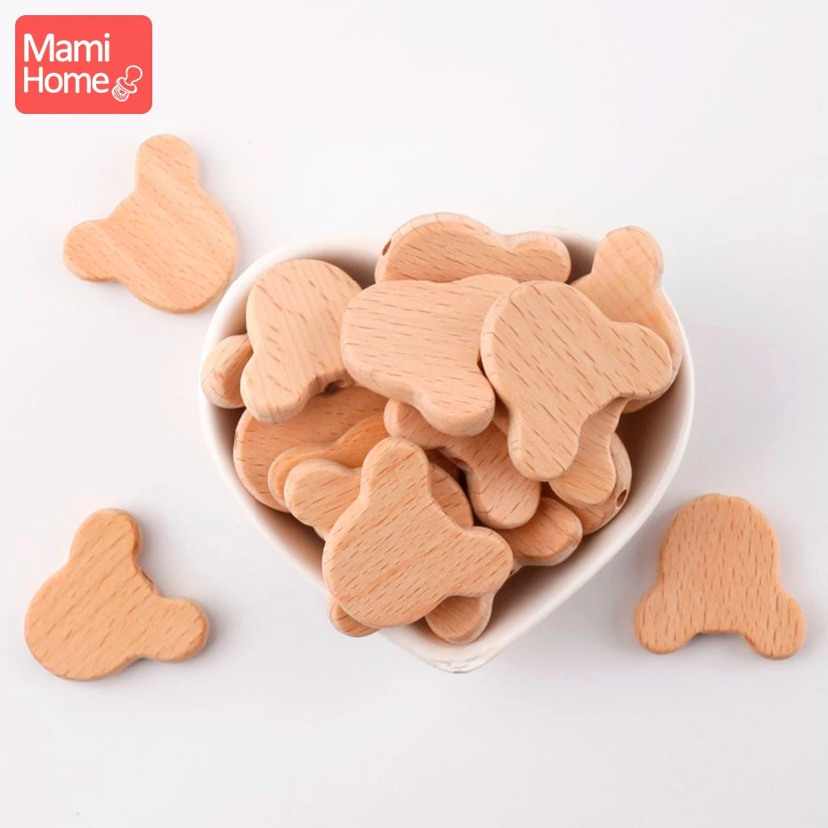 Mamihome 10 шт. 3 2*2 7 см деревянные бусины голова медведя необработанные DIY ремесла