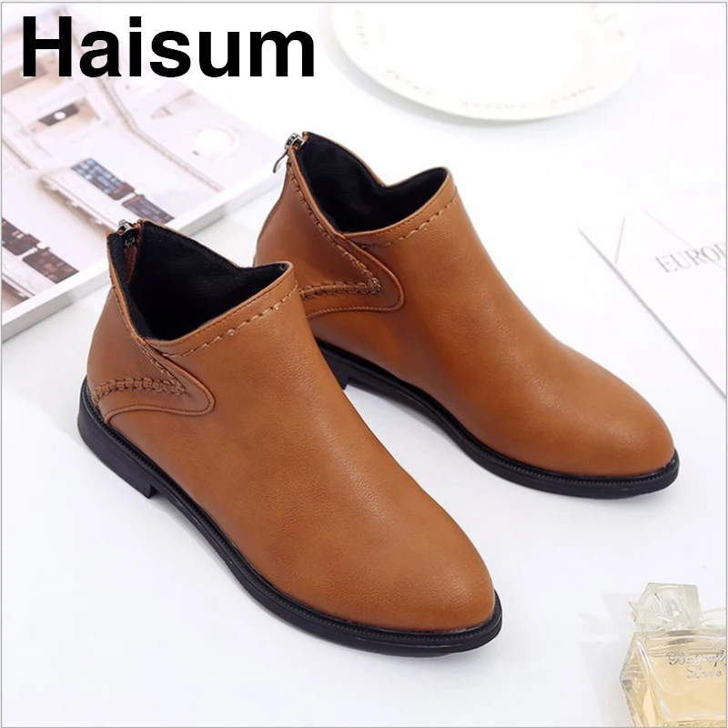 

Women's booties autumn and winter trend women's shoes low heel fashion Haisum boots H-6282