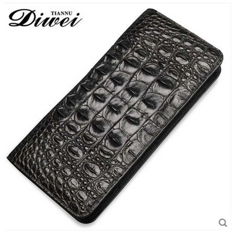 

2018 diwei new hot freeshipping No stitching Crocodile leather men wallet large capacity with multi-functional men clutches