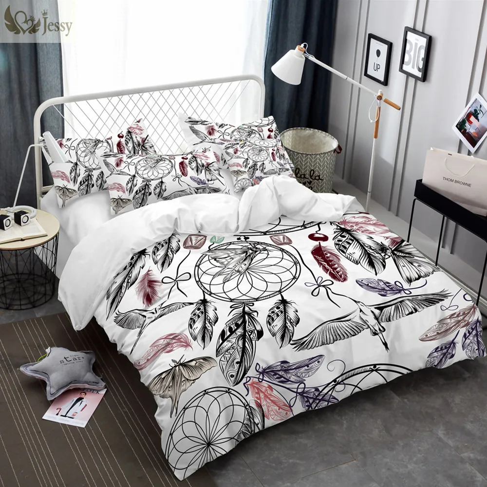 Luxury Feather Bed Linen Textile Bedding Set Pillowcases Comforter