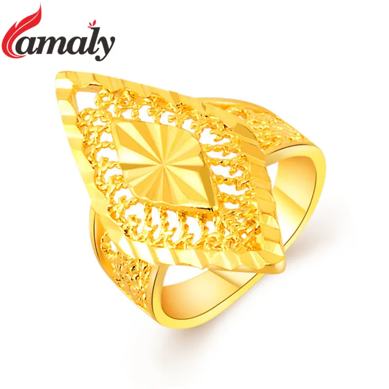 2017 New Arrival Yellow Gold Cocktail Ring Luxury Brand Design Hot Sale