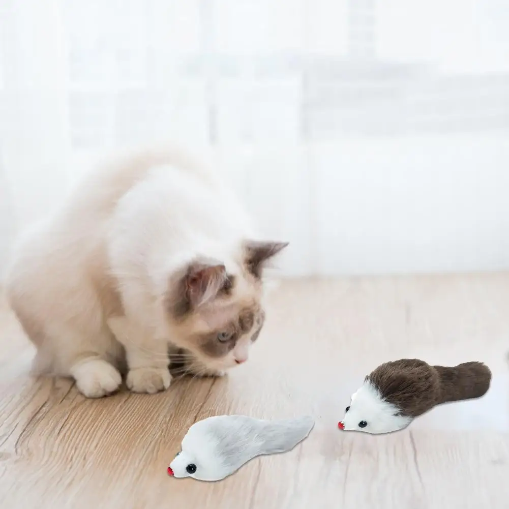 6 шт. маленькая мышь кошка игрушка реалистичный звук вокальный ИМИТИРОВАННАЯ мышка плюшевая кукла вокальный мышей собака игрушки для котят
