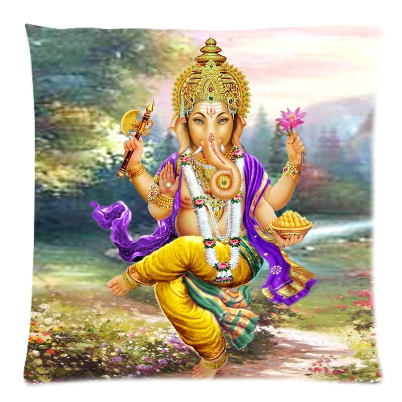 Наволочка Ganesha Of Hinduism Lord с рисунком двухсторонняя наволочка принтом из хлопка и