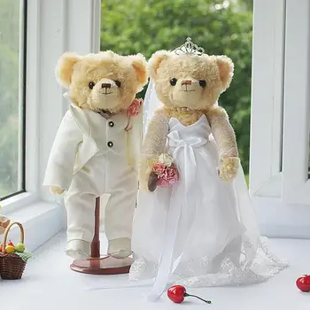 

GX210 white silk wedding couple paragraph 5 Bear Cubs, Bear Cubs doll wedding wedding car manufacturers, wholesale