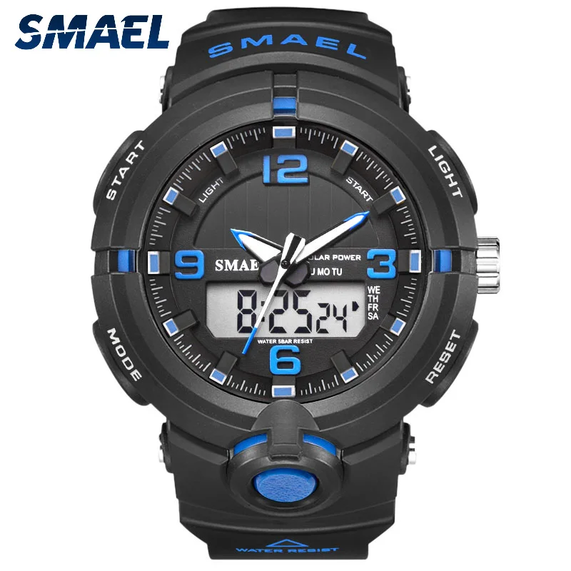 

Solar Watch SMAEL Digital Watches Men Led Solar Military Male Clock Men Wristwatches Quartz Sports Watch Relogio Masculino