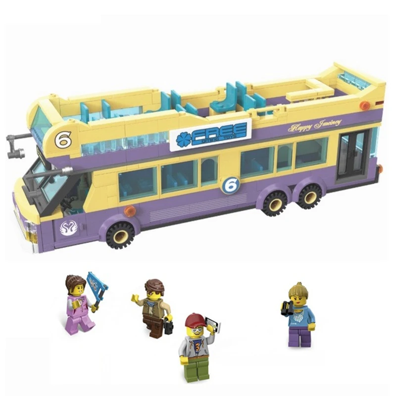 

City Sightseeing Bus Building Blocks Sets Bricks Model Kids Toys Children Architecture Friends