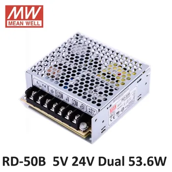 

Original Mean well RD-50B 53.6W 5V 4A 24V 1.4A Dual output Meanwell Power Supply 85-264VAC input 5V 24V Power supply adjustable