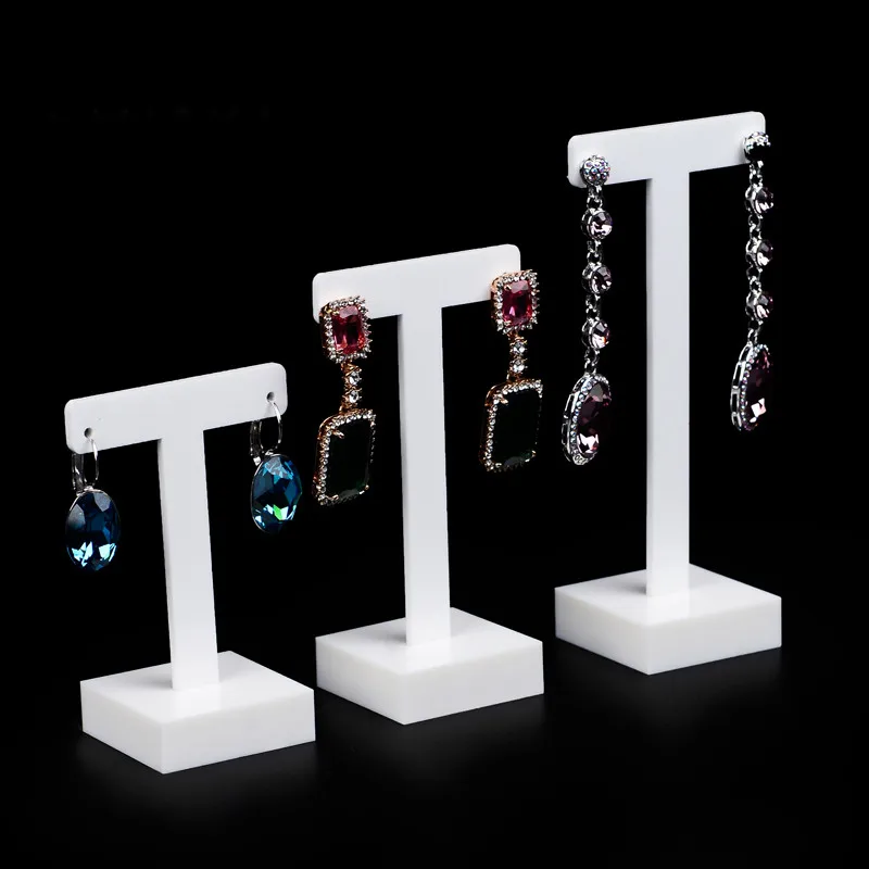 lot of 3 White Acrylic Earrings Display Holder Acrylic Jewelry Display