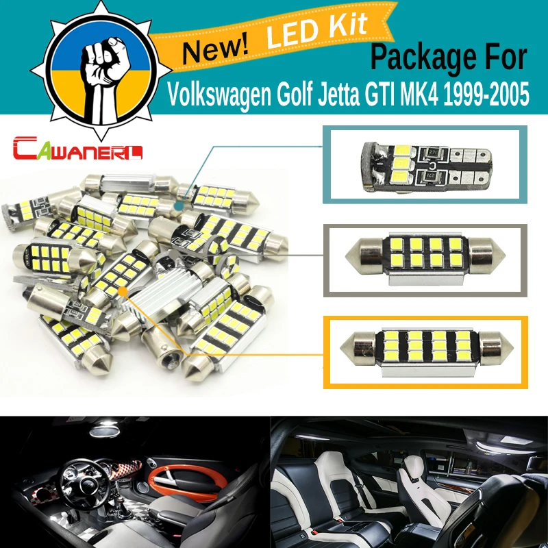 Cawanerl font b Car b font 2835 SMD Error Free font b Interior b font LED