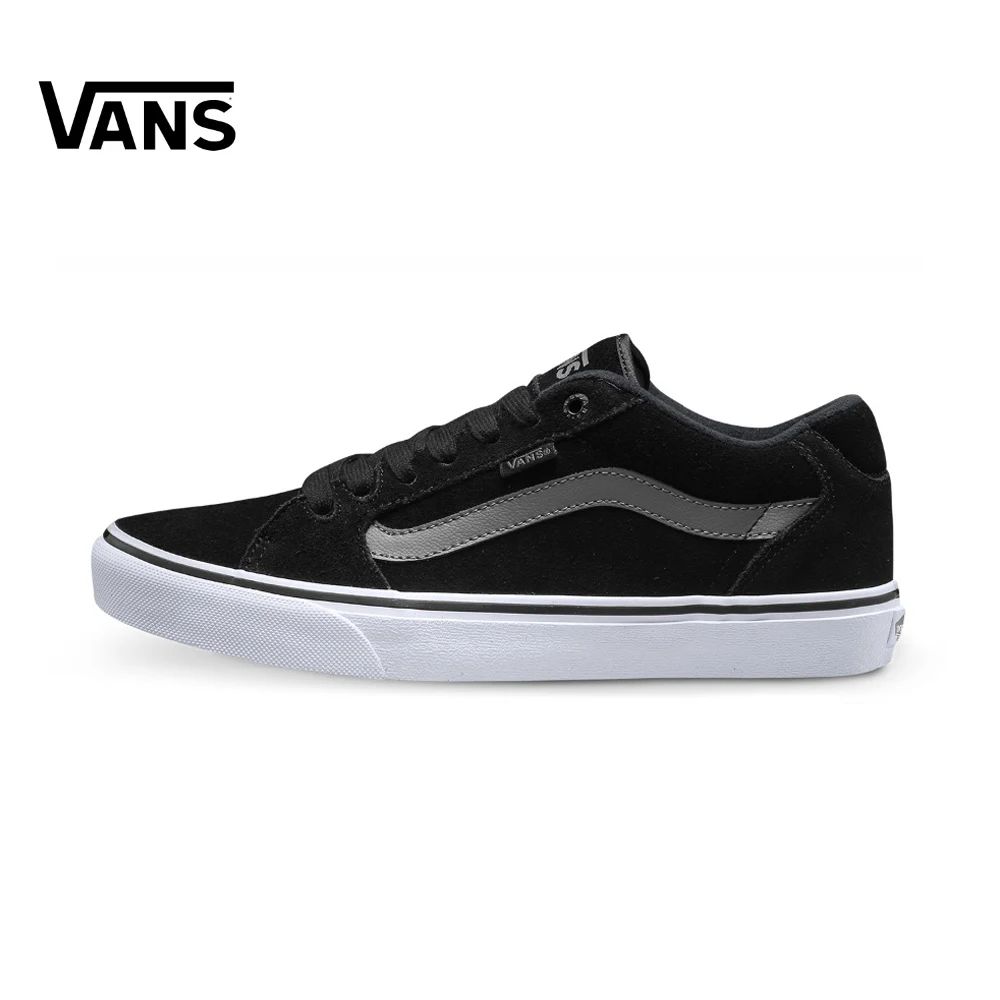  Original  Vans Black Color Low-Top Men's Skateboarding Shoes Sport Shoes Sneakers Classique Comfortable Breathable