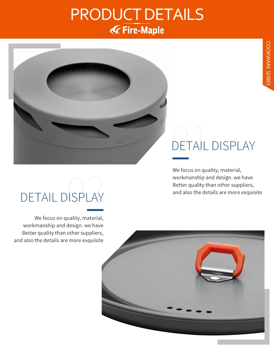 Огонь Клен Открытый Кемпинг портативный теплообменник горшок Пешие прогулки чайник Пикник Кухонная Посуда лагерь bestek Оборудование Набор 1.5L FMC-K2