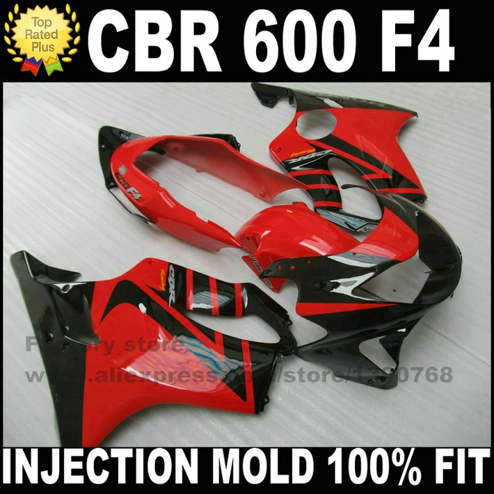 Низкая цена комплекты обтекателей для литья под давлением HONDA CBR600 99 00custom CBR 600 F4 1999 2000 black комплект Красного