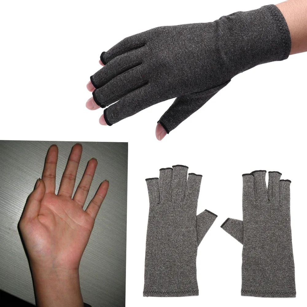 Half Finger Knight Bicycle Gloves Anti Arthritis Copper Fingerless