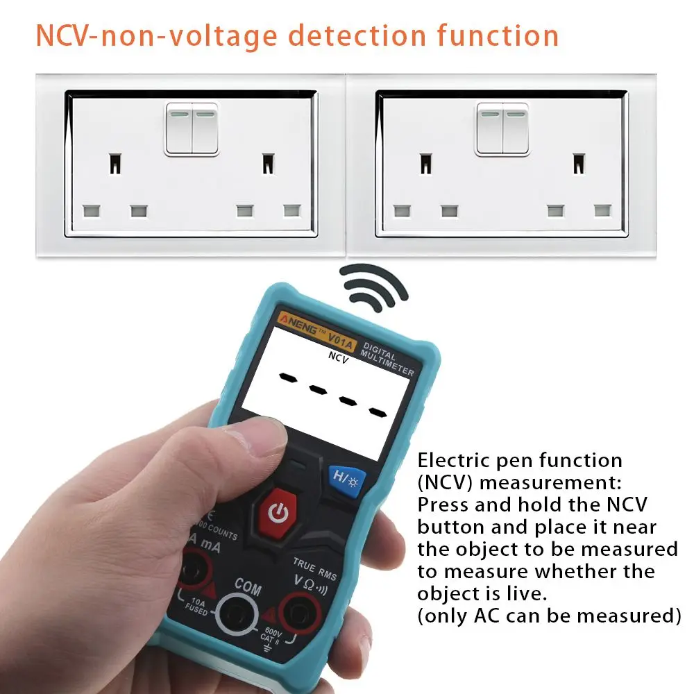Goedkoop Aneng V01A 4000 Telt True Rms Knop Automatische Digitale Multimeter Ac Dc Spanning Stroom Ohm Meter