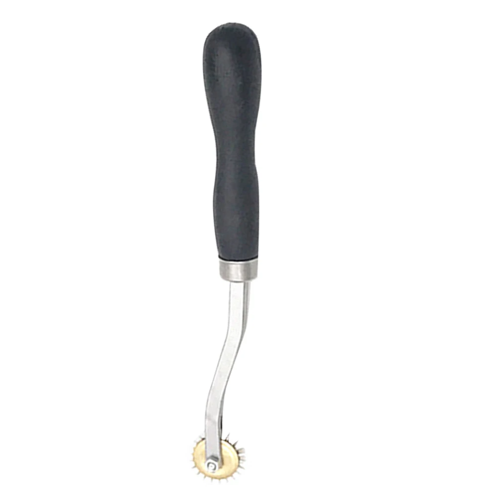 

DIY Leather Paper Cloth Craft Kit Over Stitch Line Marking Wheel Gear Roulette Spacing Sewing Tool Roulette With Wood Handle