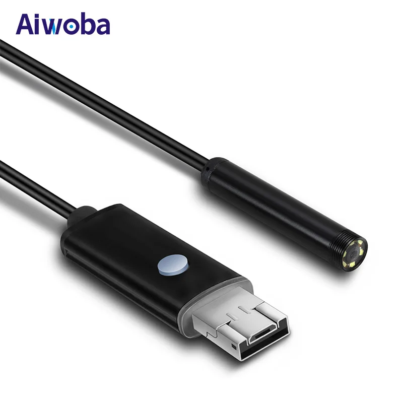 

AIWOBA HD 2 In 1 USB Endoscope Camera Waterproof 10M Long Cable 5.5mm Flexible Endoscope Android USB Borescope Camera For PC