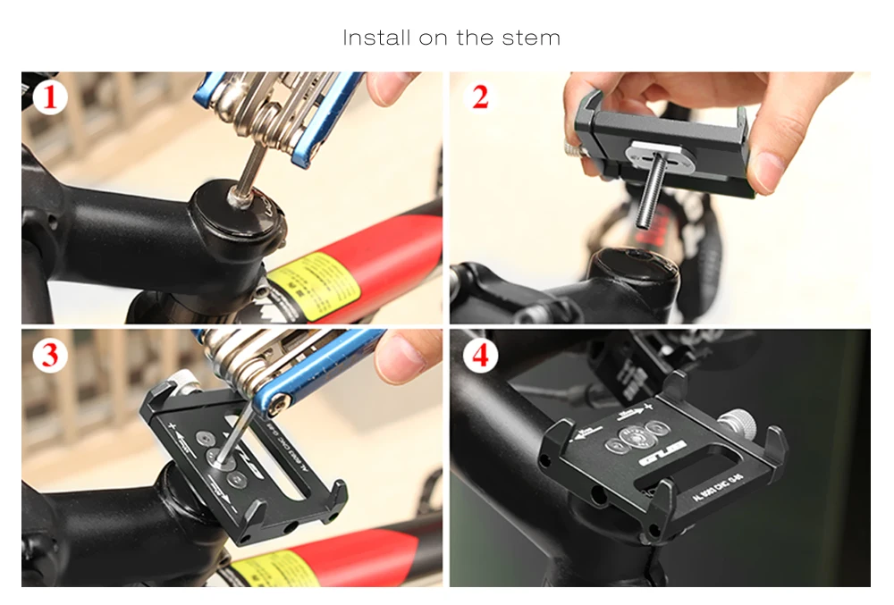 GUB G - 85 Aluminum Alloy Bicycle Handlebar Bike Phone Mount Cycling Holder Stand for Smart Mobile Cellphone