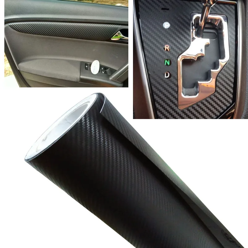 100X30cm 3D Black Carbon Fiber Vinyl Film Car Accessories Motorcycle