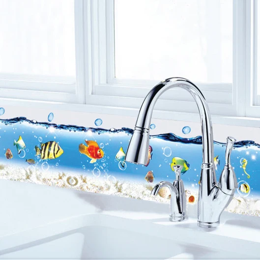 Color marine fish wall stickers nursery boys and girls children's room