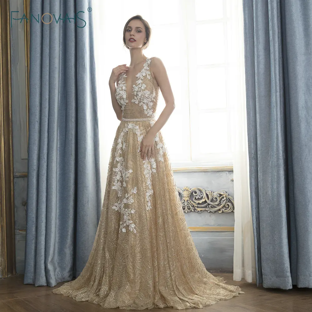Gold Evening Dresses Long Shinning Glitter Evening Gowns Vestido De Festa Longo 2019 Robe De Soiree Lace Prom Dress Formal Dress Gold Evening Dresses Long Shinning Glitter Evening Gowns Vestido De Festa Longo 2019 Robe De Soiree Lace Prom Dress Formal Dress