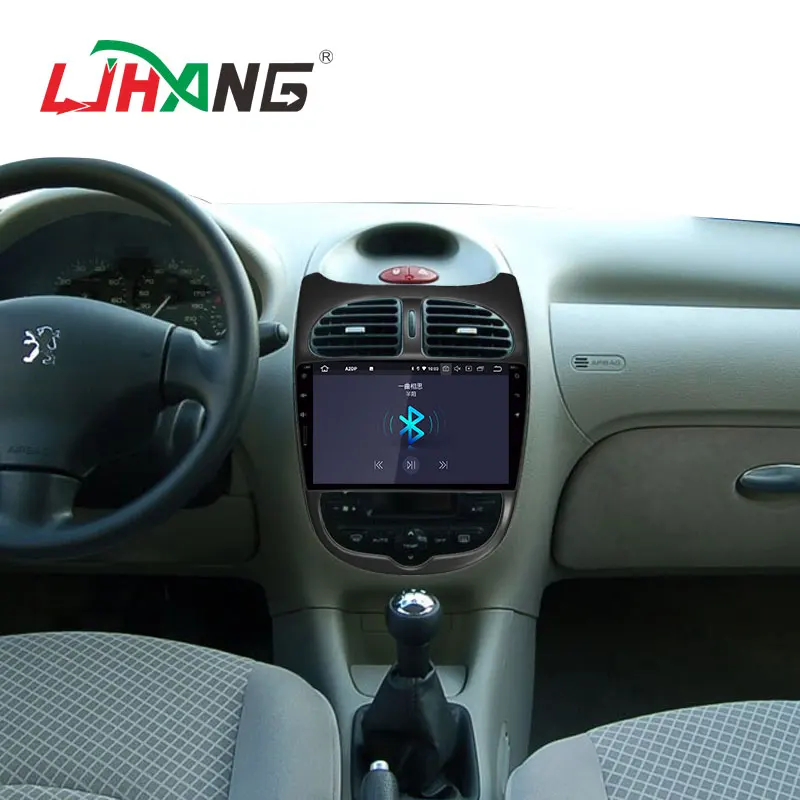 Best LJHANG 9" Android 9.0 Car Radio Multimedia Player For Peugeot 206 2000-2014 2015 2016 GPS Navi 1DIN Auto Stereo HeadUnit WIFI fm 5