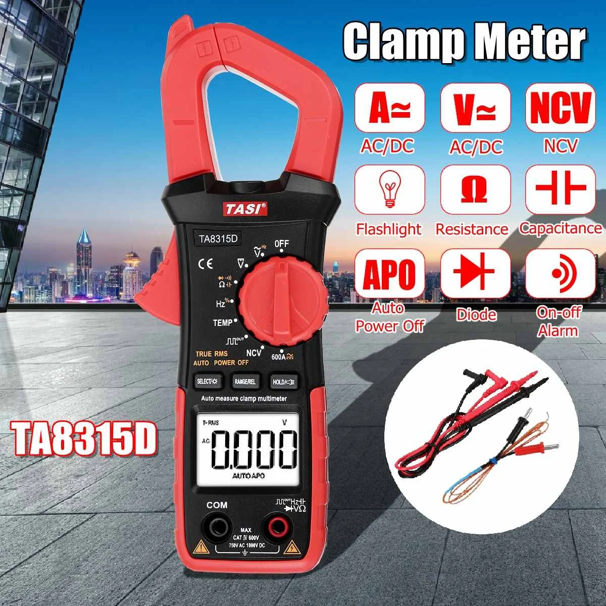 

Mini Digital Clamp Meters AC/DC Current Voltage True RMS Auto Range VFC Capacitance Non Contact Multimeter