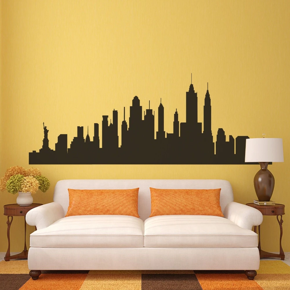 New York Skyline Silhouette Wall Decal