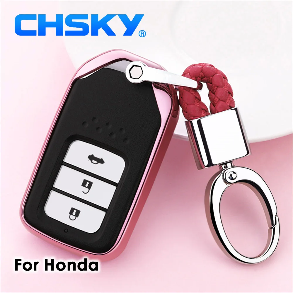 CHSKY Car Styling TPU Key Case Shell Auto Chain For Honda XRV CRV Accord Crown Civiv Spirior Fit Jade Accessorie | Автомобили и