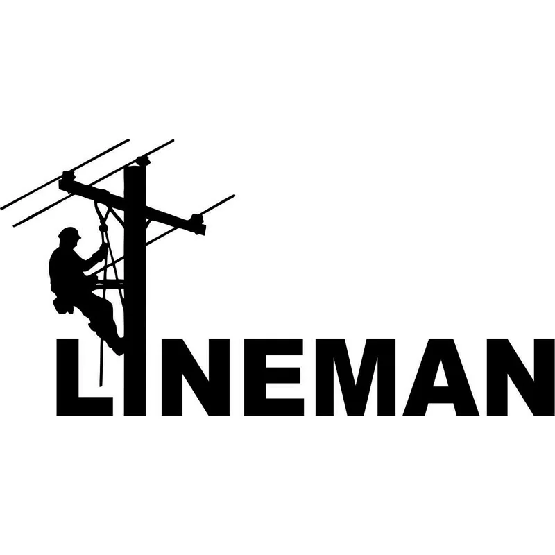 15.5cm*7.7cm LINEMAN Electrician Journeyman Power Pole Funny Car Sticker Black/Silver Vinyl