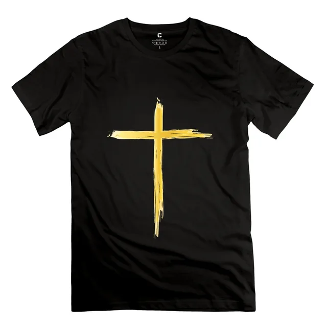 High Quality Christian Cross Icon Men t shirts Plus Size Men Short