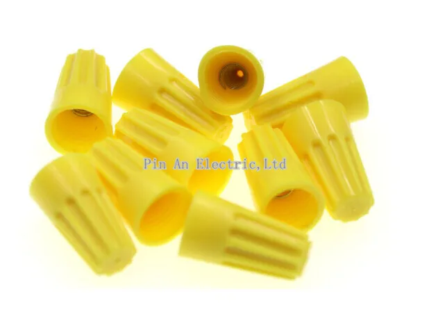 

50pcs p4 yellow , spring type thread pressing cap, closed terminal, spring type connection cap, electric wire cap