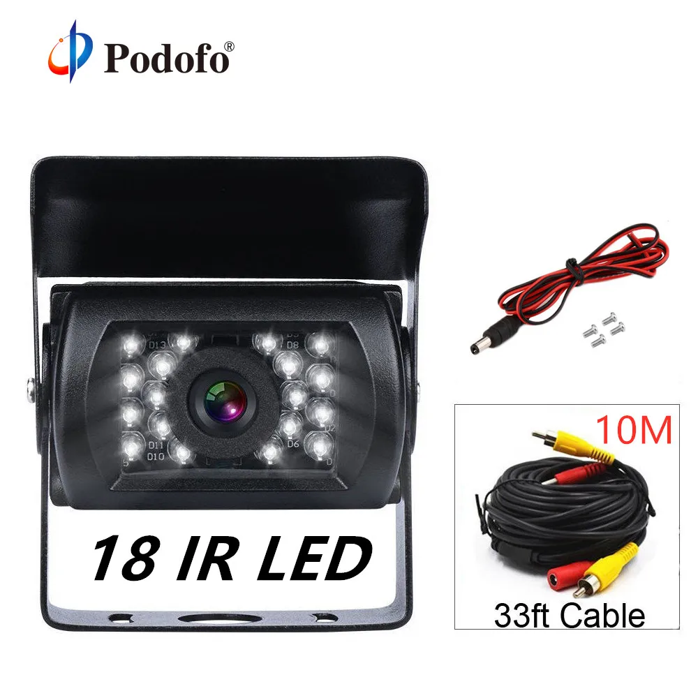 

Podofo Full HD CCD Cam Rear View Backup Camera 170 Degree 8 LEDs Rearview Parking Camera IR Night Vision +10M AV Cable
