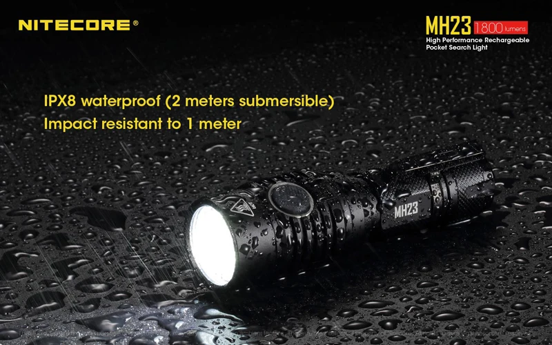 Карманный поисковый светильник Nitecore MH23 CREE XHP35 HD светодиодный Micro-USB Перезаряжаемый 1800 люмен флэш-светильник