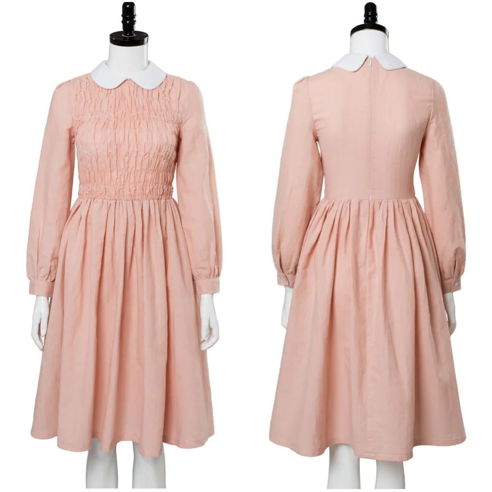 

Stranger Things Cosplay Eleven Millie Bobby Cosplay Costume Pink Dress Gown Suit Full Sets