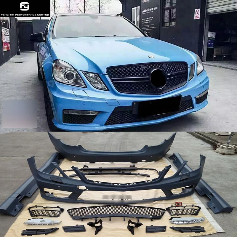 W212 E63 AMG автомобильный комплект кузова FRP Неокрашенный передний бампер задний бампер боковые юбки светодиодный фонарь для Mercedes Benz W212 E300 AMG 10-13