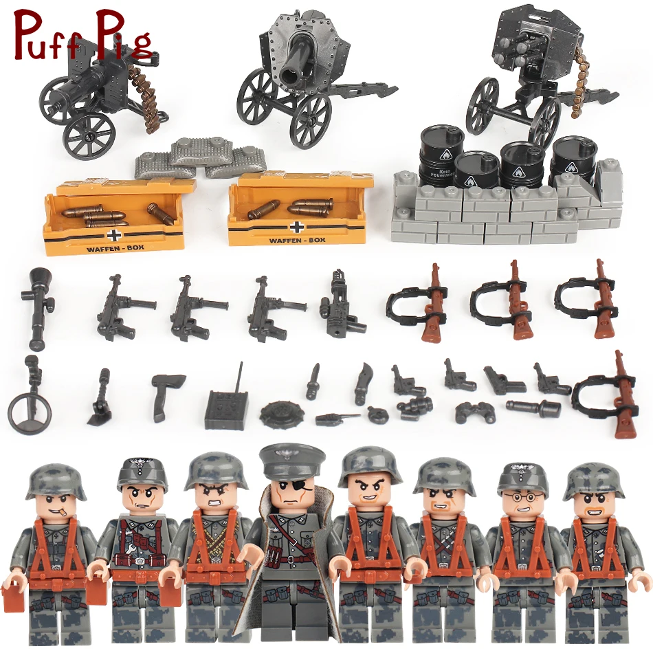 Military Swat Team City Police Armed Assault Army soldiers With Weapons Guns Compatible Legoed Figures WW2 Building Blocks Toys