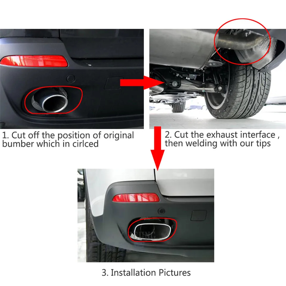 Нержавеющая сталь 2 шт./компл. сзади выхлопные трубы глушитель концов труб для BMW X5 E70 предварительно LCI-Кабриолет 2007 -2009 стайлинга
