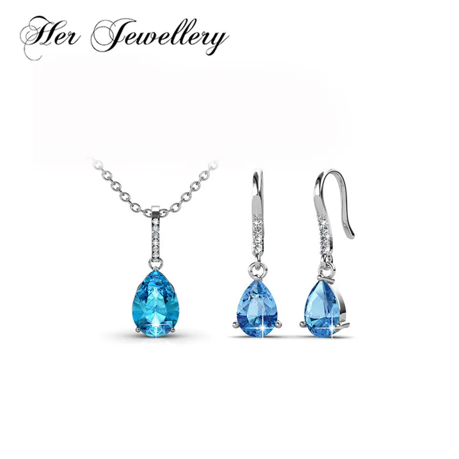 

Her Jewellery Water Drop crystal jewelry set Anniversary jewellery for women Made with crystals from Swarovski HS090