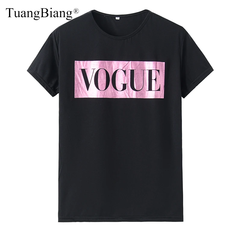 Хлопок VOGUE письмо печать дамы летние футболки Femme короткий рукав Новая мода осень футболки для женщин с круглым вырезом белые футболки