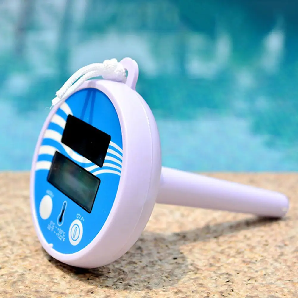 

Swimming Pool Thermometer Floating Water Thermometer Equipment Tools Electronic Solar Charging LCD Display Pool Thermometer