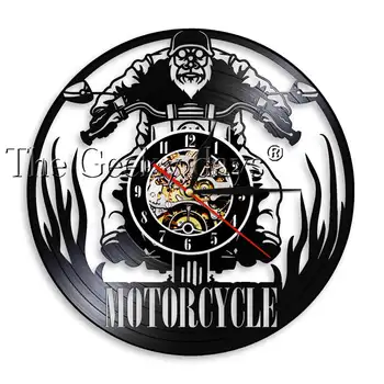 

Motorcycle Time Touring Motorcyclis Rider Vinyl Record Wall Clock Motorcycle Riding Racing Wall Clock Watch Motor Lover Gift