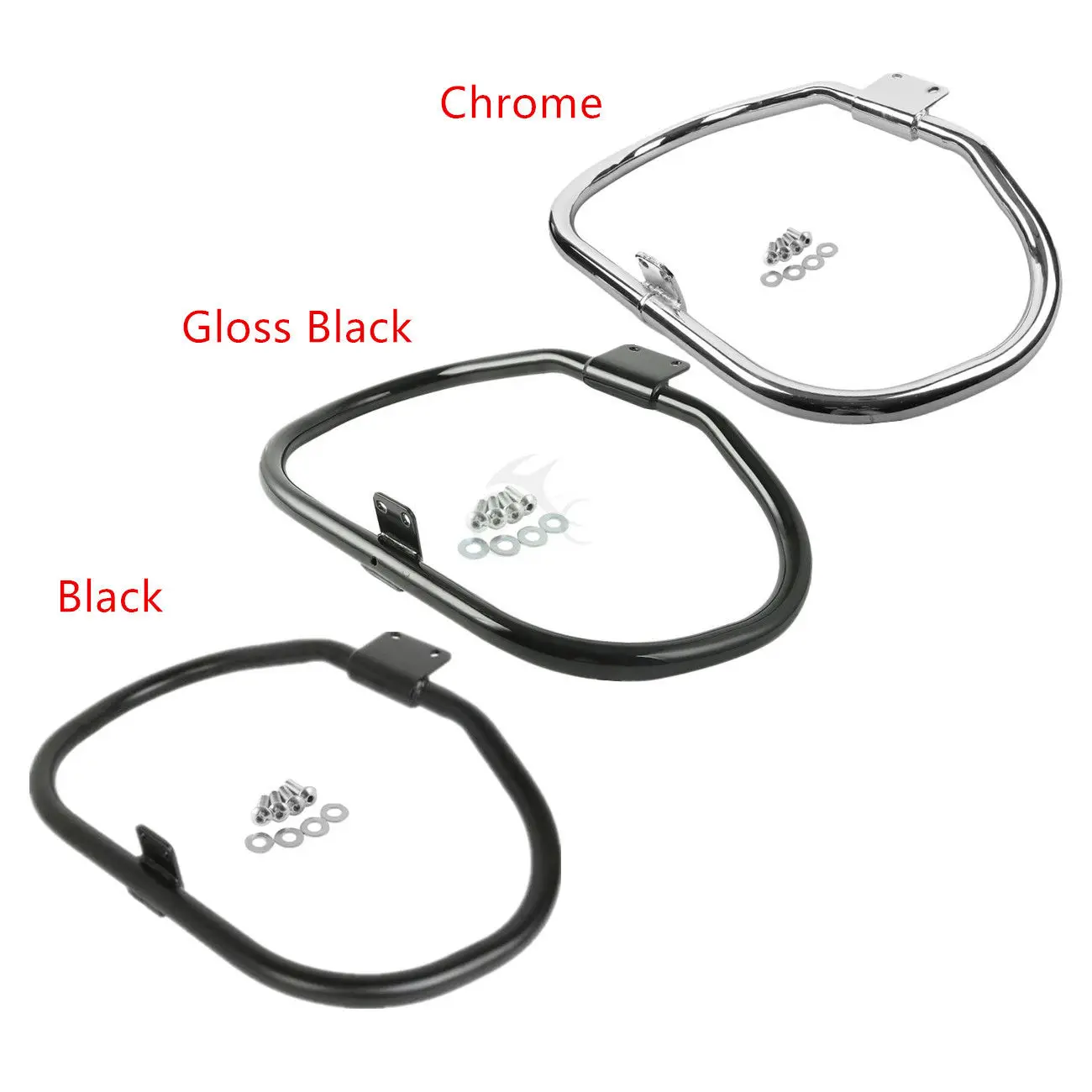 

Motorcycle Gloss Black/Chrome Engine Guard Crash Bar For Harley Sportster 883 1200 XL XR 2004-2018