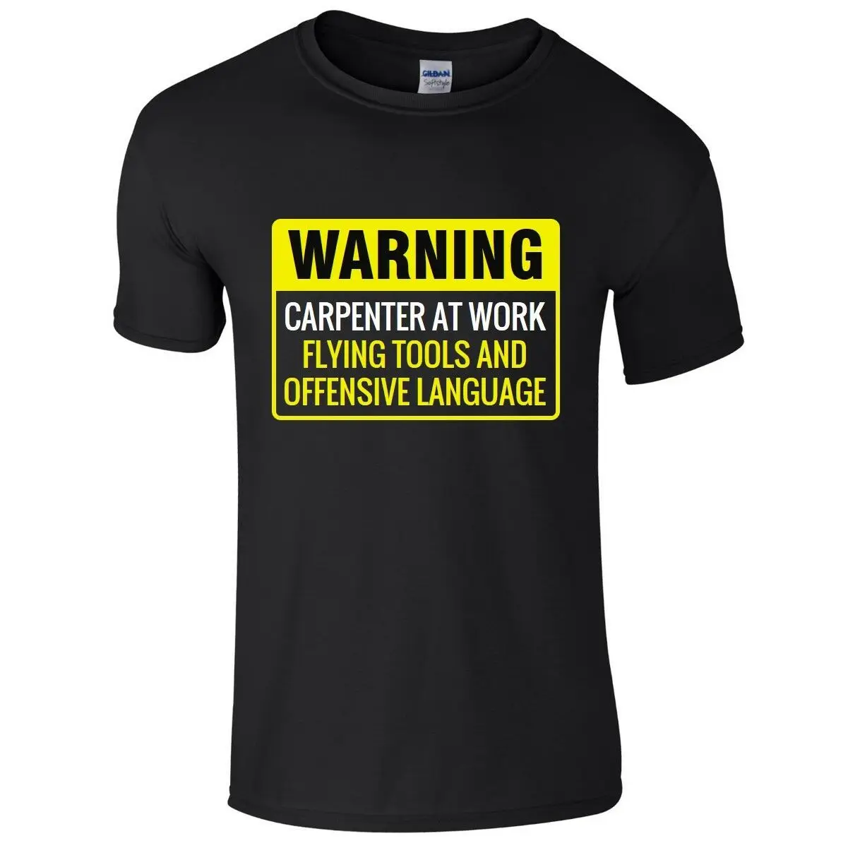 

WARNING CARPENTER AT WORK Mens T-Shirt S-3XL Funny Printed Novelty Joke Joiner