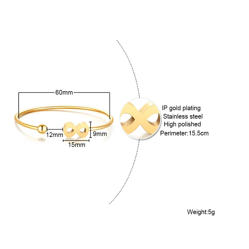 Женский круглый шар Бесконечность манжета браслет в золотой тон из нержавеющей стали стильные аксессуары женские ювелирные изделия