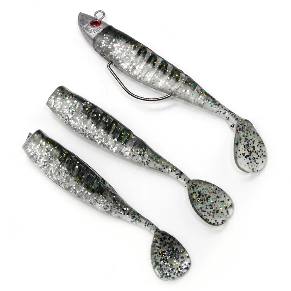 

Bionic Double Colors Artificial PVC Pratical Shining Bait T Tail Portable Easy Install Attractive Professional Fishing Lure Soft