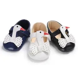 Детская обувь для девочек милые Животные PU туфли принцессы для маленьких девочек мягкая подошва не скользит сначала ходунки обувь