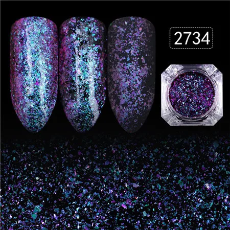 1 коробка сверкающих ногтей Chamelone блеск порошки маникюр Дизайн ногтей звездное небо блестит Маникюр Nial художественное украшение для гель-лака - Цвет: Color 2734
